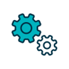 Settings Icon - Midnight Sky Outline, Fresh Aqua Fill