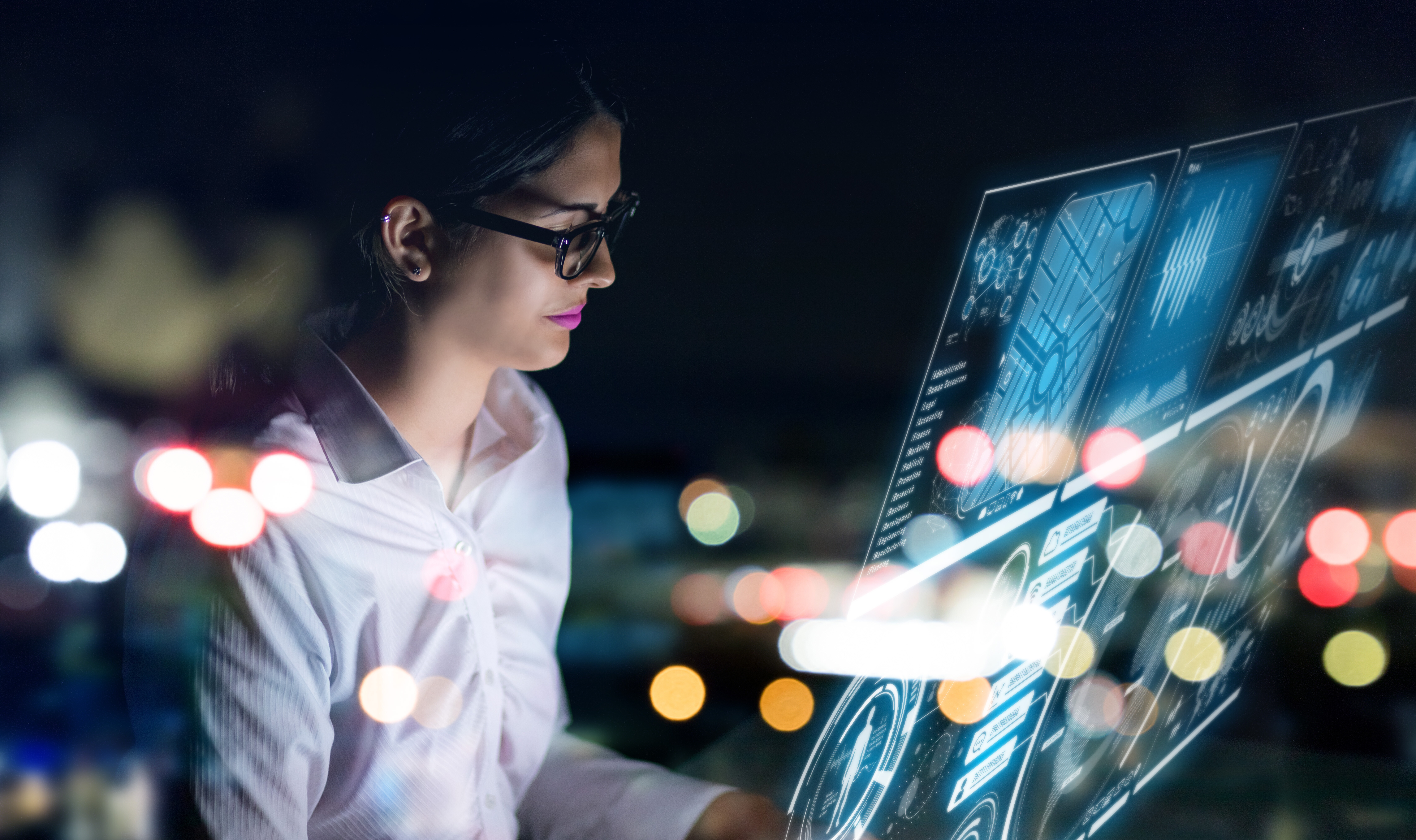 Businesswoman working in digital at night - Image-Sep-18-2024-04-05-38-3055-AM